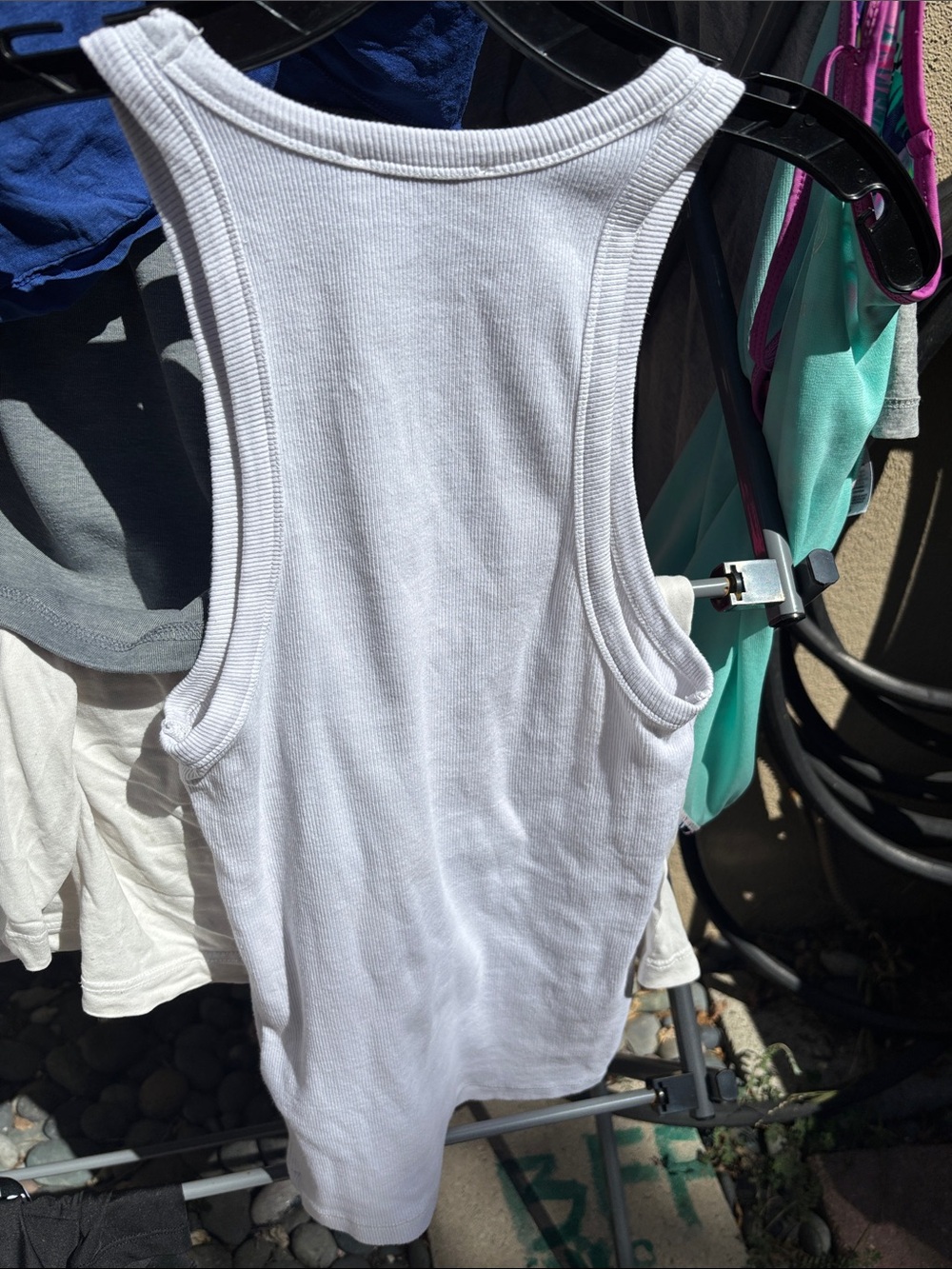 Anine Bing White Ribbed Racerback Tank - Picture 7 of 17